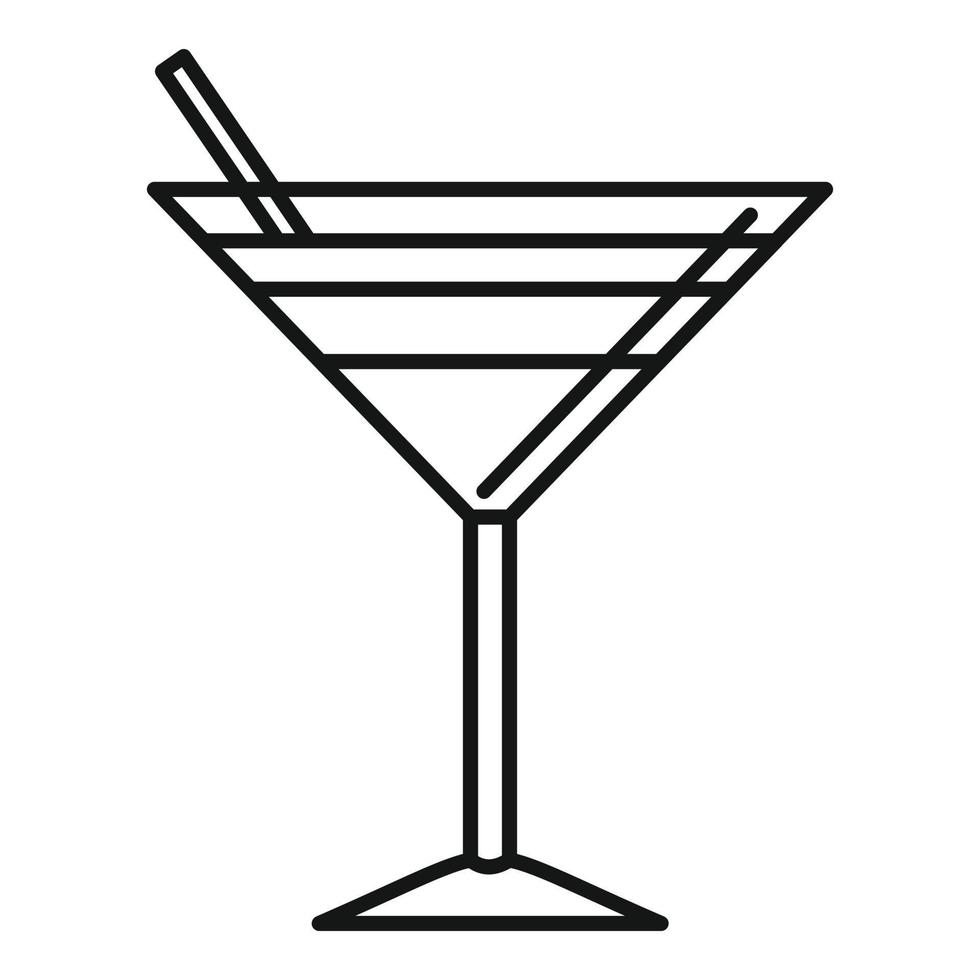 Sexy beach cocktail icon, outline style vector