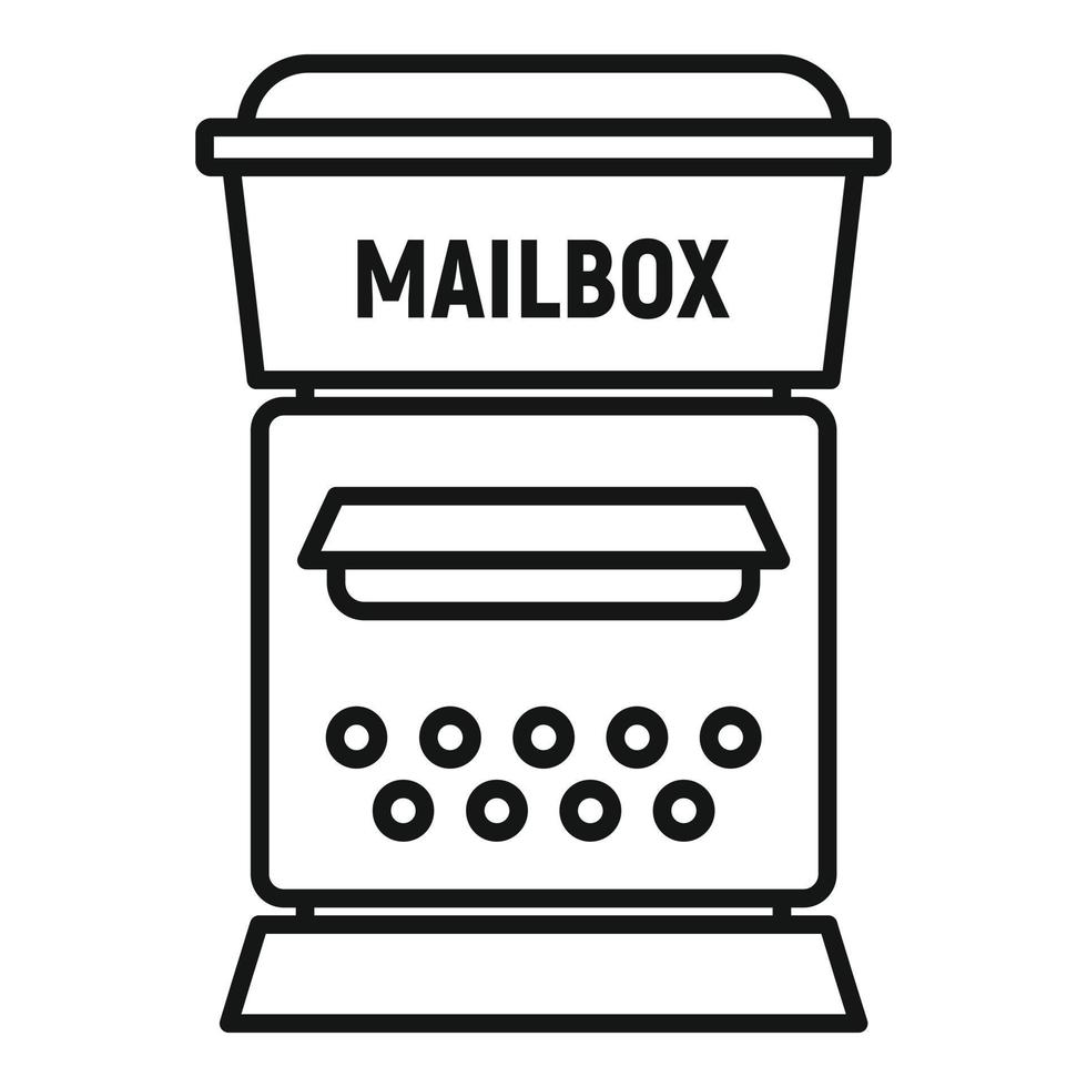 icono de buzón postal, estilo de esquema vector
