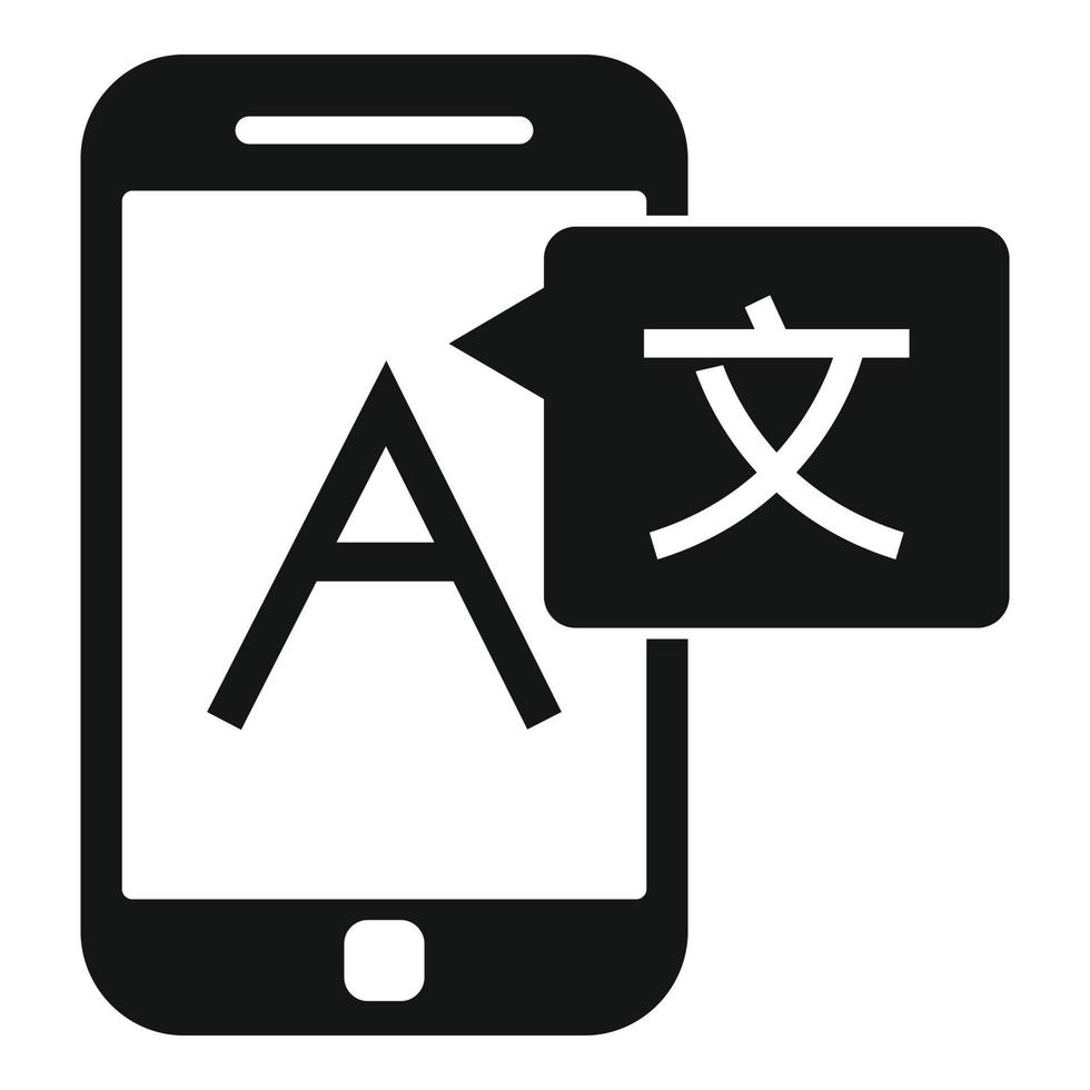 Smartphone linguist icon, simple style vector