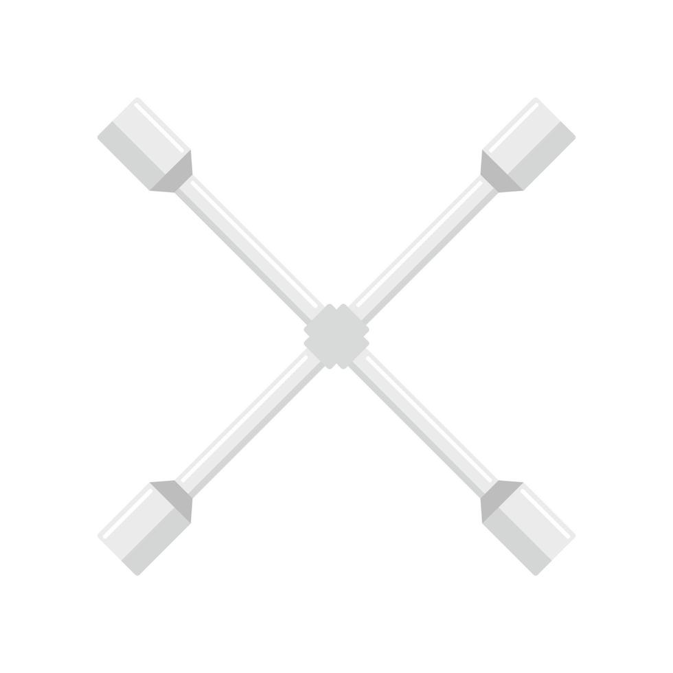 Cross wheel key icon, flat style vector