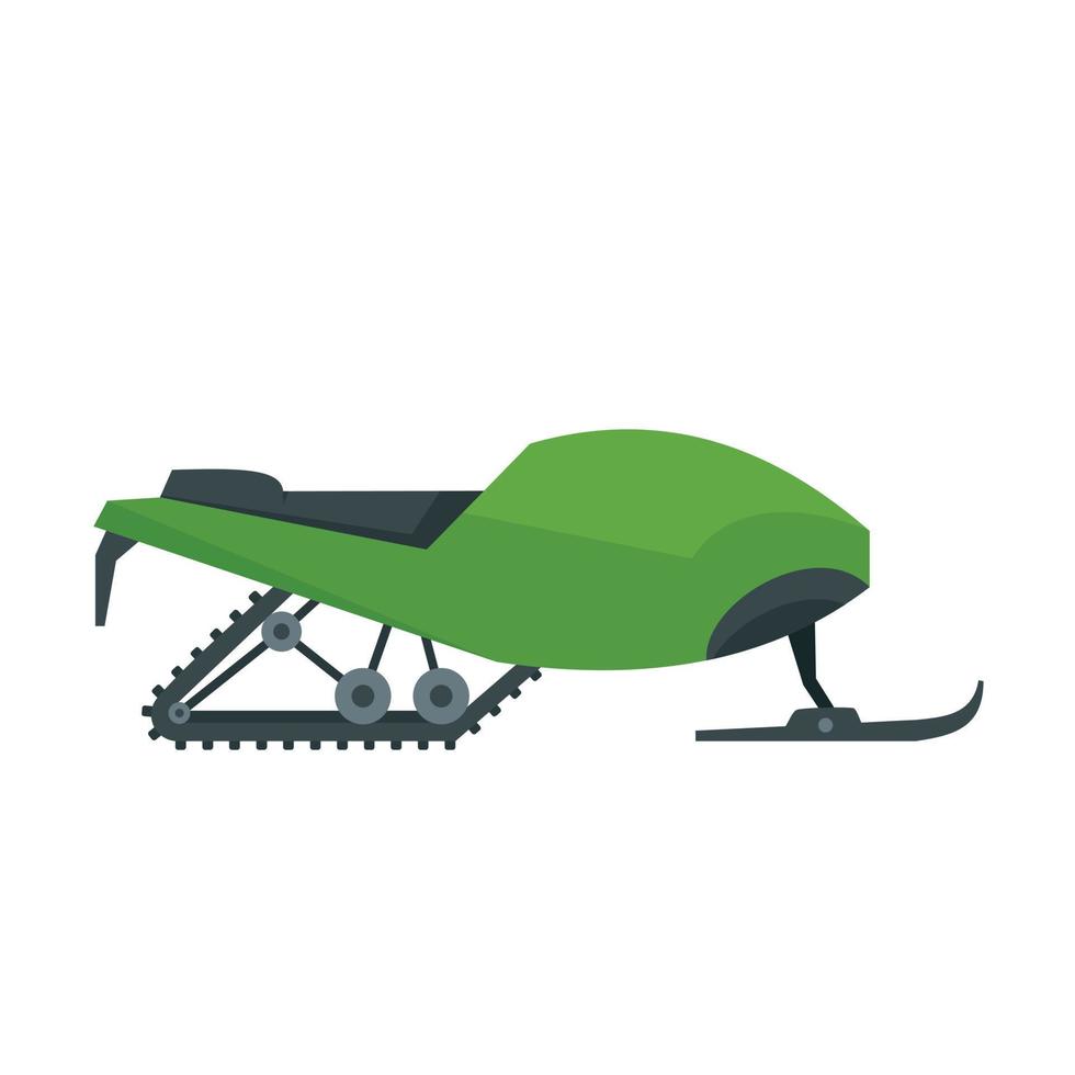 icono de moto de nieve de montaña, estilo plano vector
