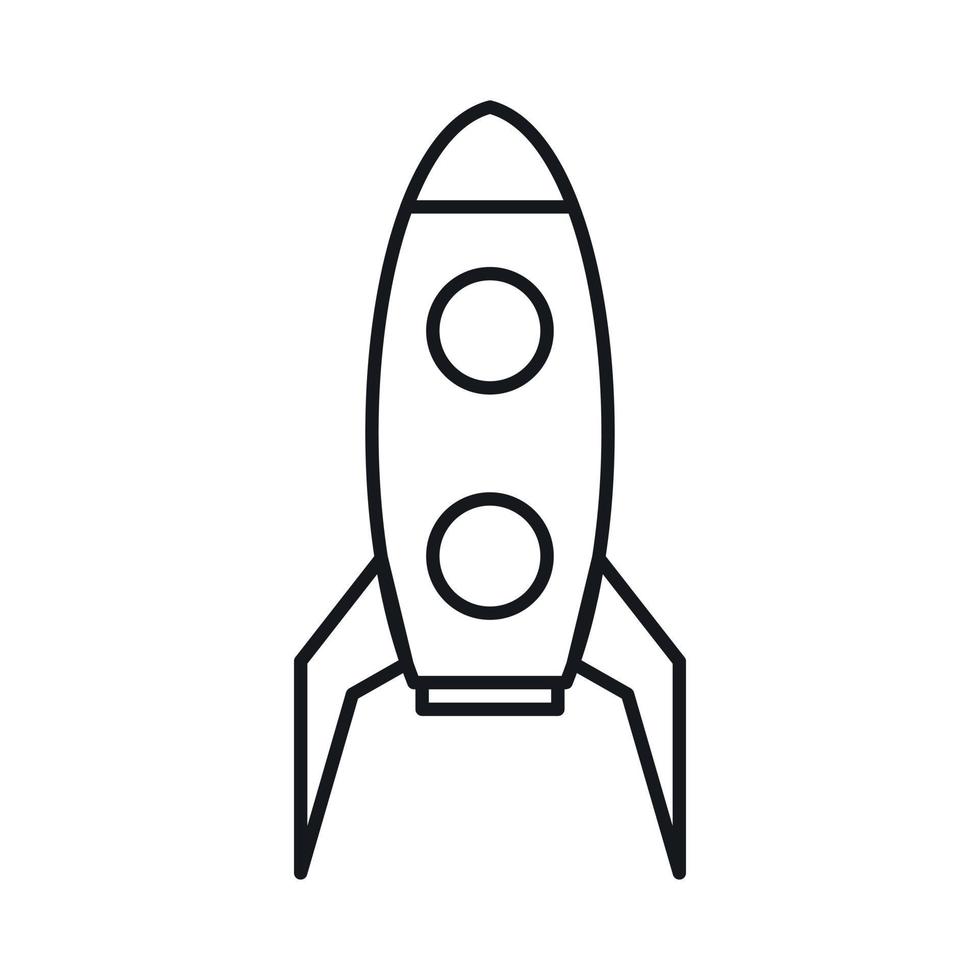 Rocket icon, outline style vector