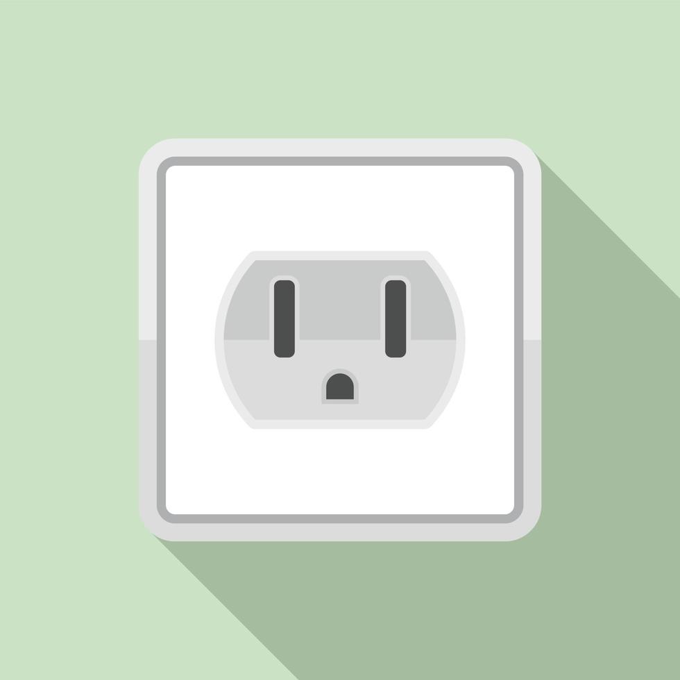 Device power socket icon, flat style vector