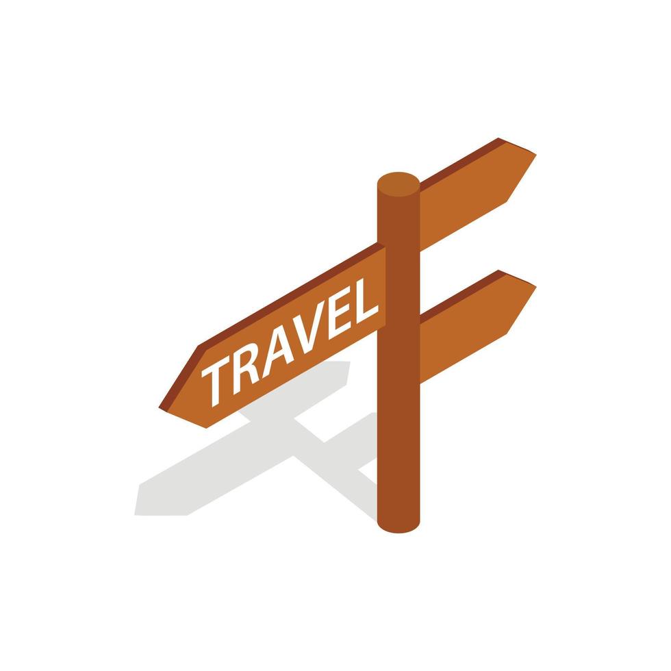 Road sign for travelers icon, isometric 3d style vector