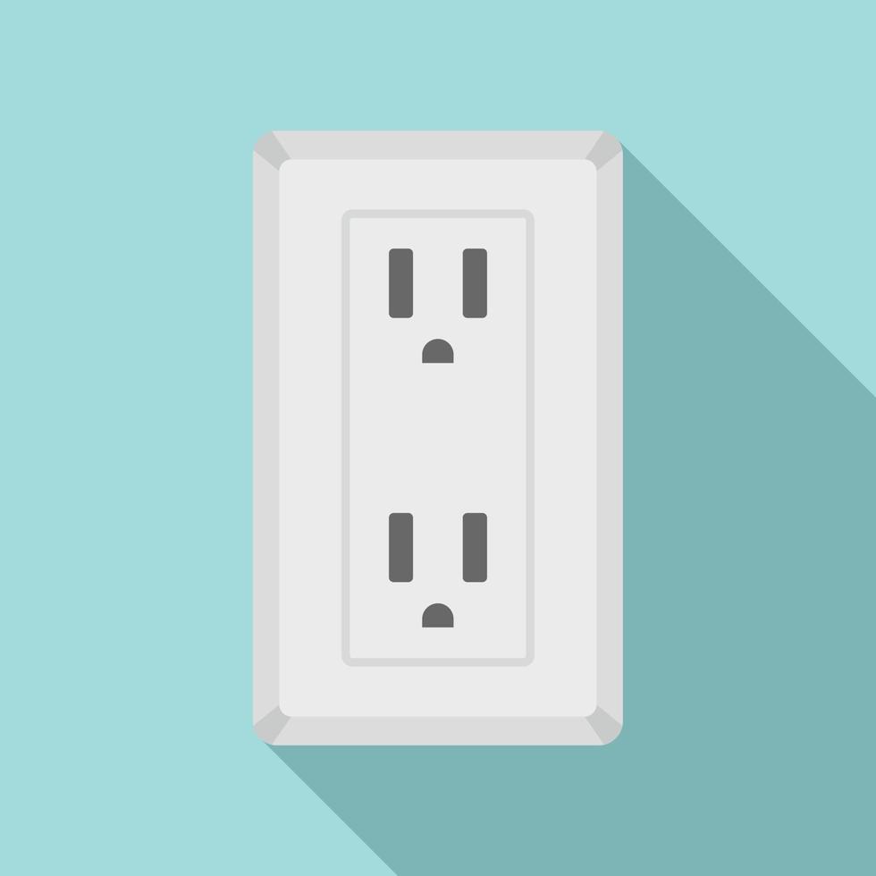 Double type B power socket icon, flat style vector
