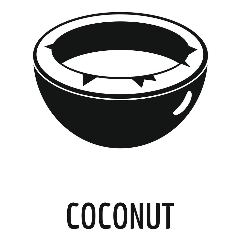 icono de coco, estilo simple. vector