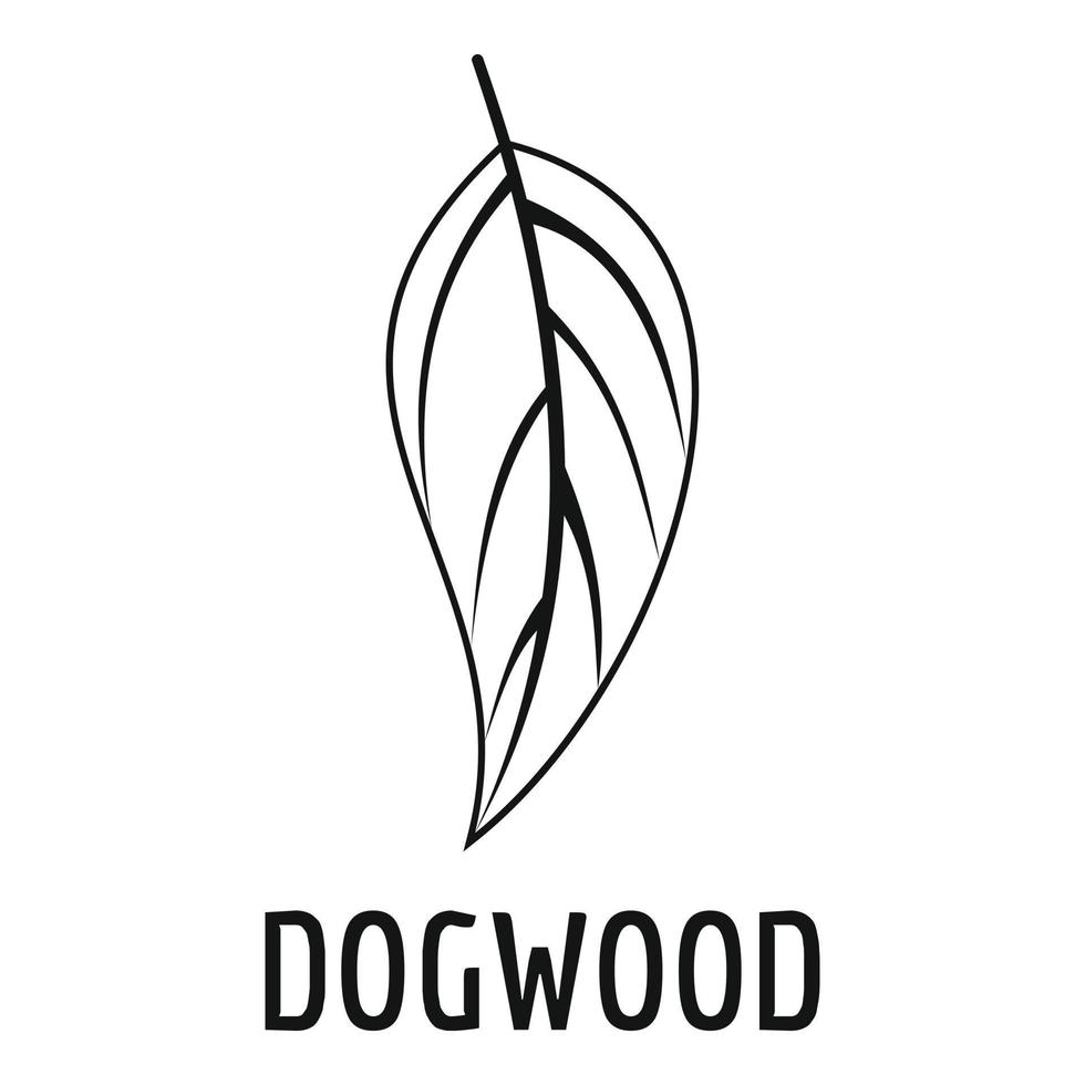 Dogwood leaf icon, simple black style vector