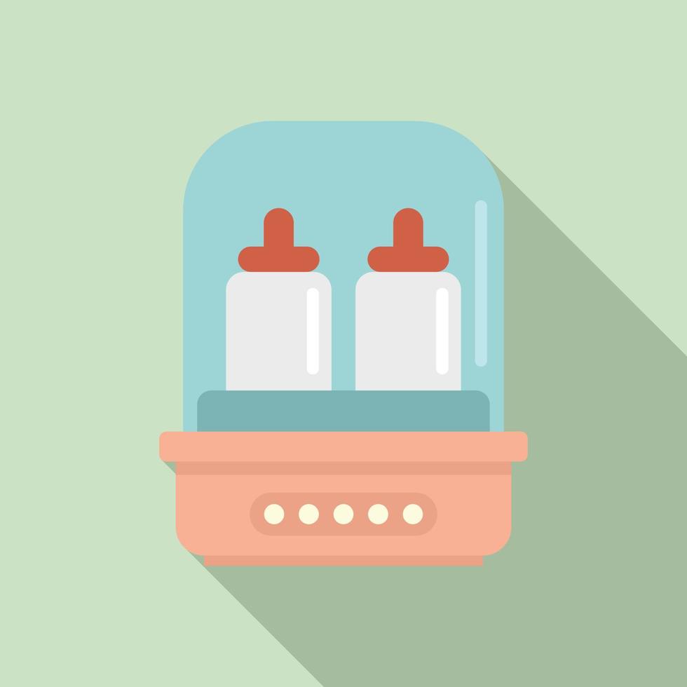 Healthy bottle sterilizer icon, flat style vector