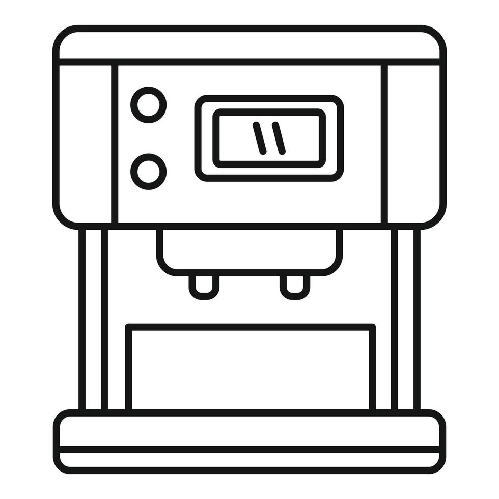 Steam coffee machine icon, outline style vector