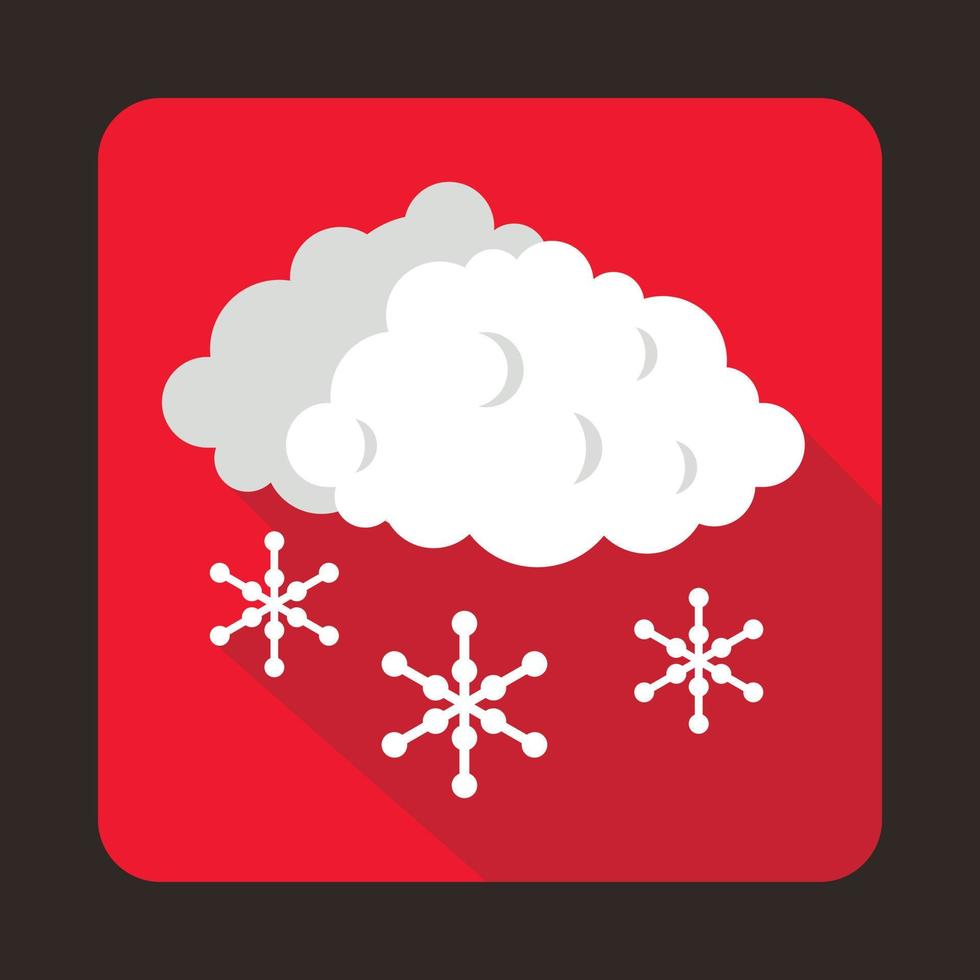 icono de nube y copos de nieve, estilo plano vector