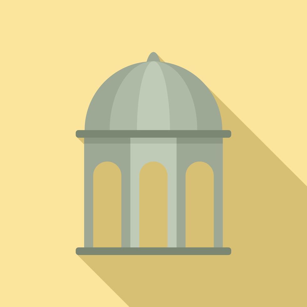 Alcove gazebo icon, flat style vector