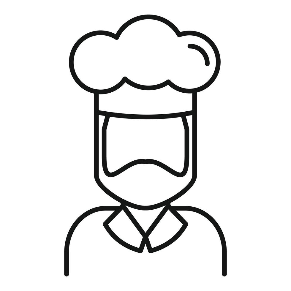 French chef icon, outline style vector