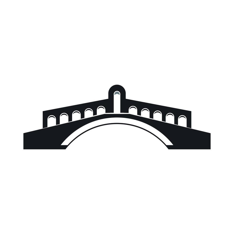Bridge icon, simple style vector