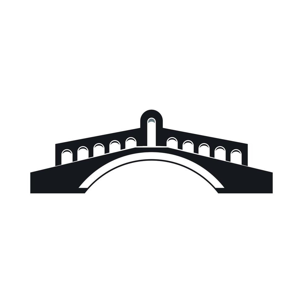 Bridge icon, simple style vector