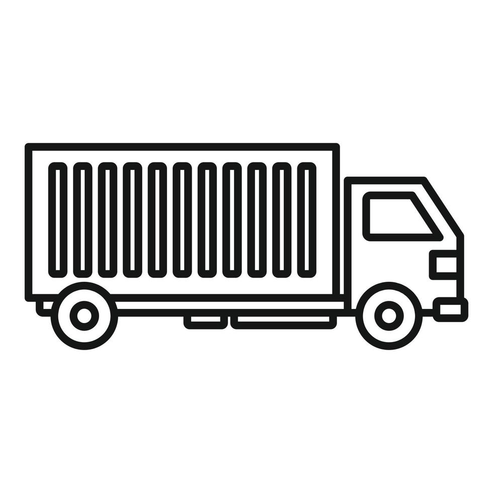 Cargo truck icon, outline style vector