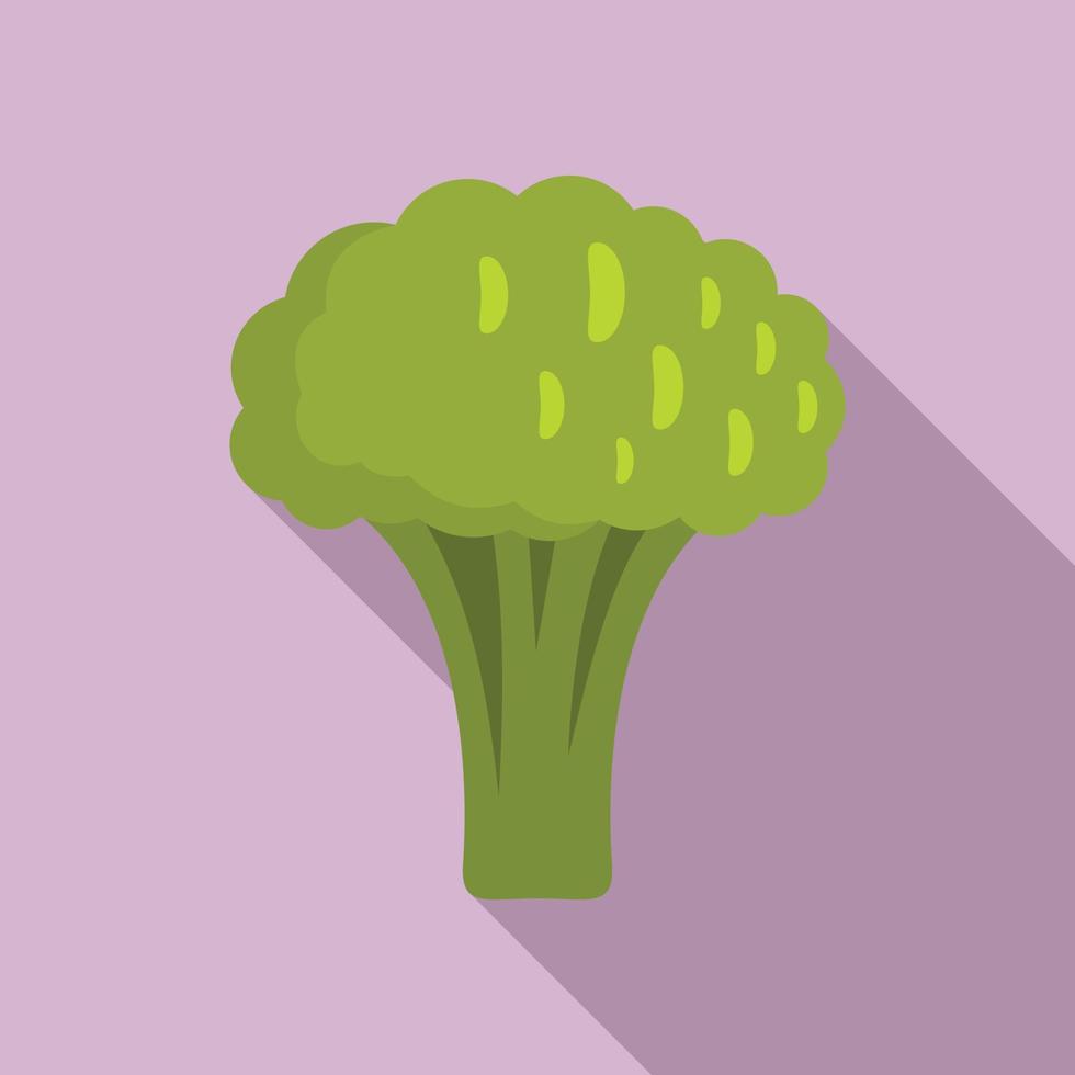 Fresh broccoli icon, flat style vector