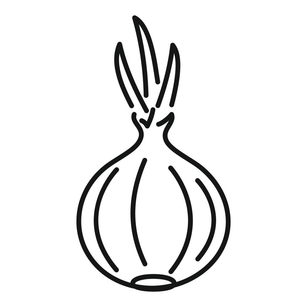 Onion icon, outline style vector