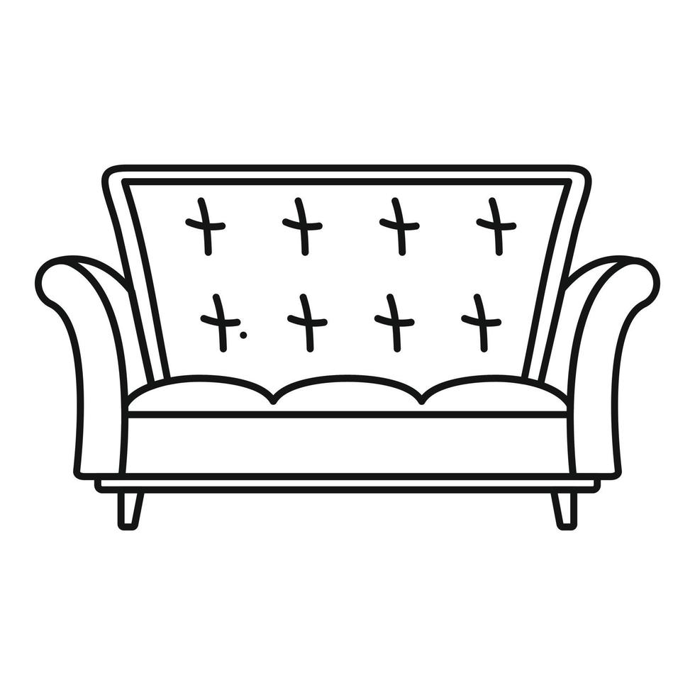 Leather sofa icon, outline style vector