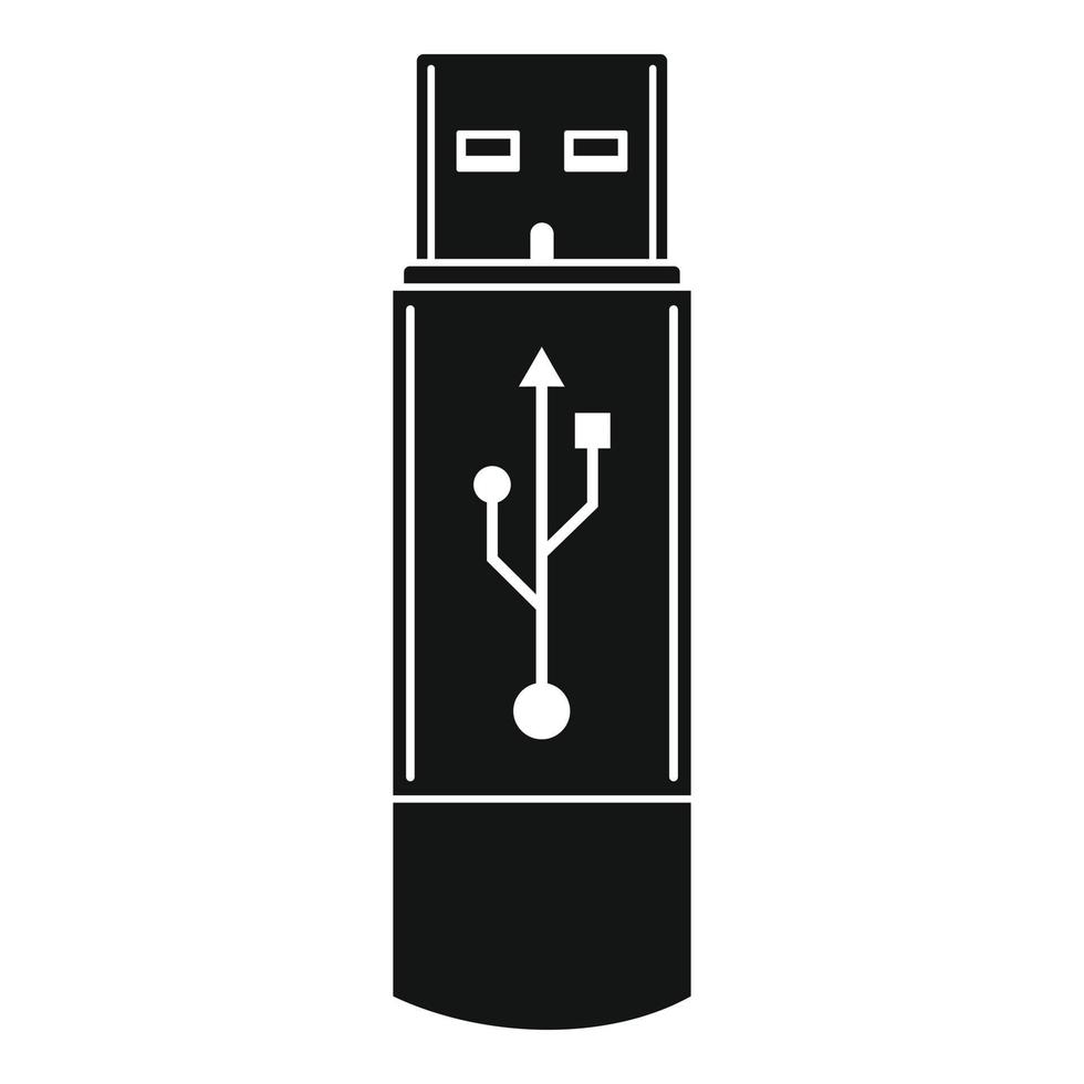 Portable flash drive icon, simple style vector