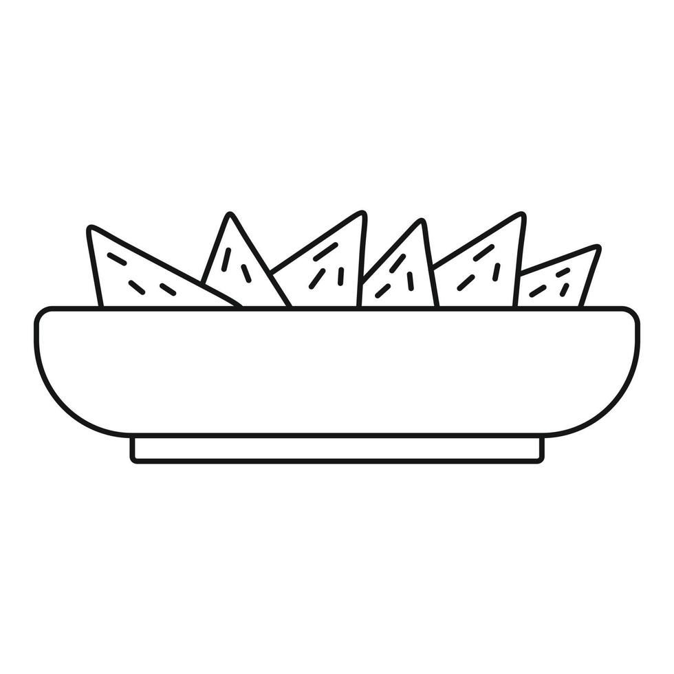 Nachos plate icon, outline style vector