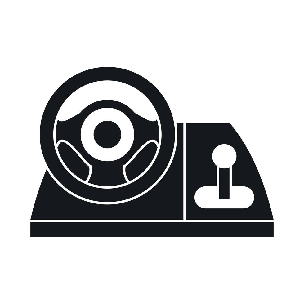 Computer steering wheel icon, simple style vector
