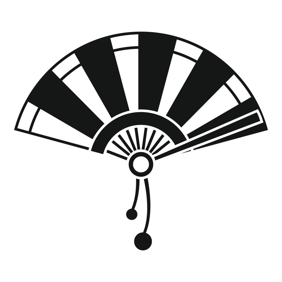 Paper hand fan icon, simple style vector