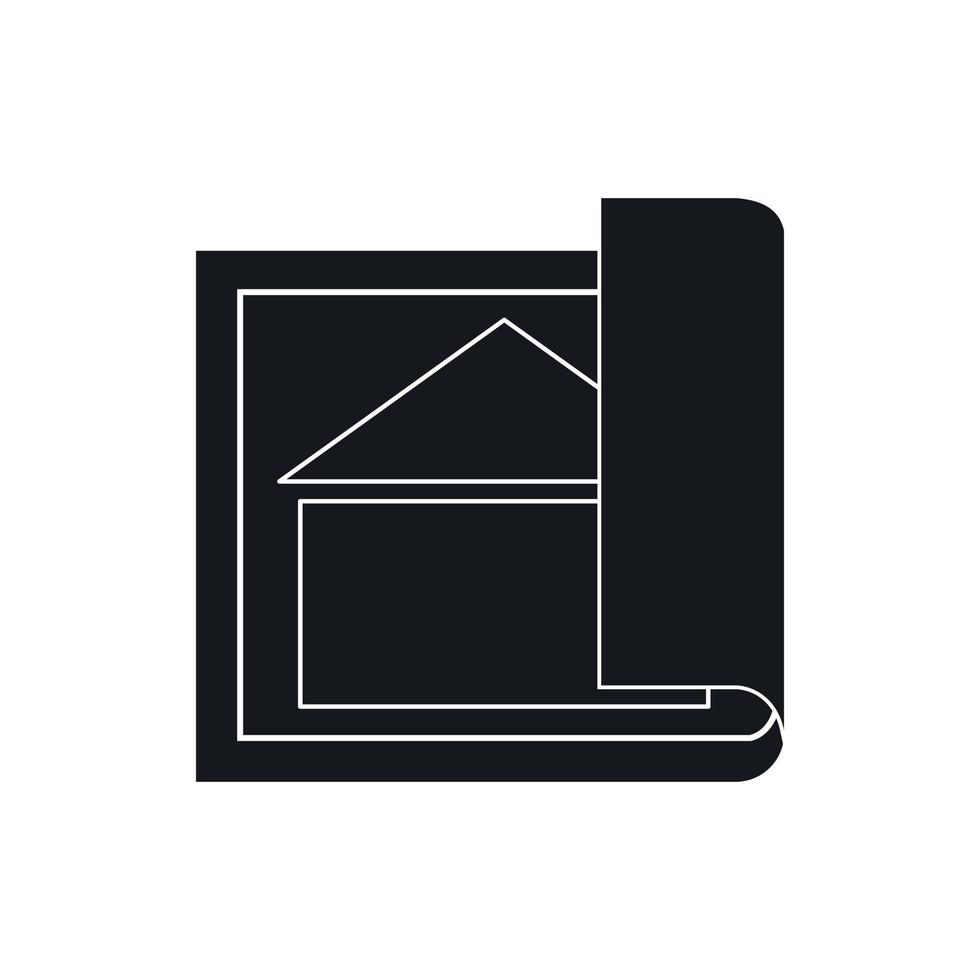 Building plan icon, simple style vector