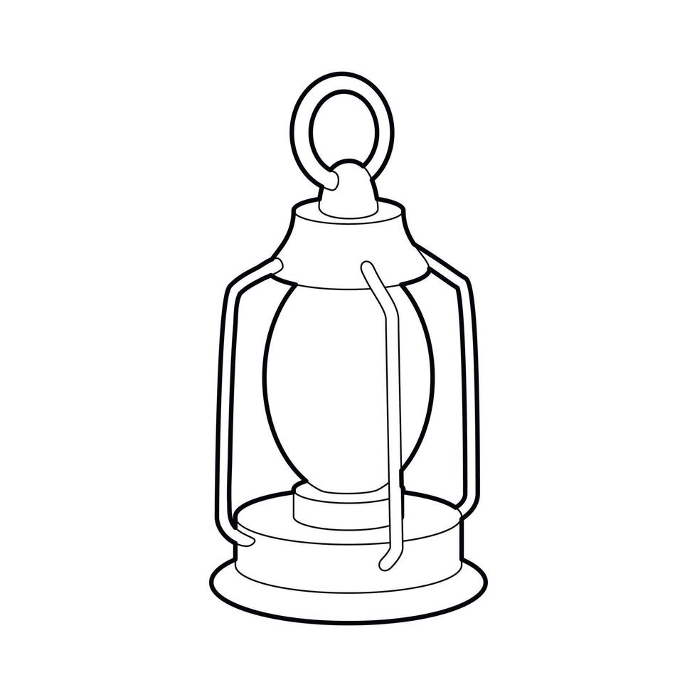 Kerosene lamp icon, outline style vector