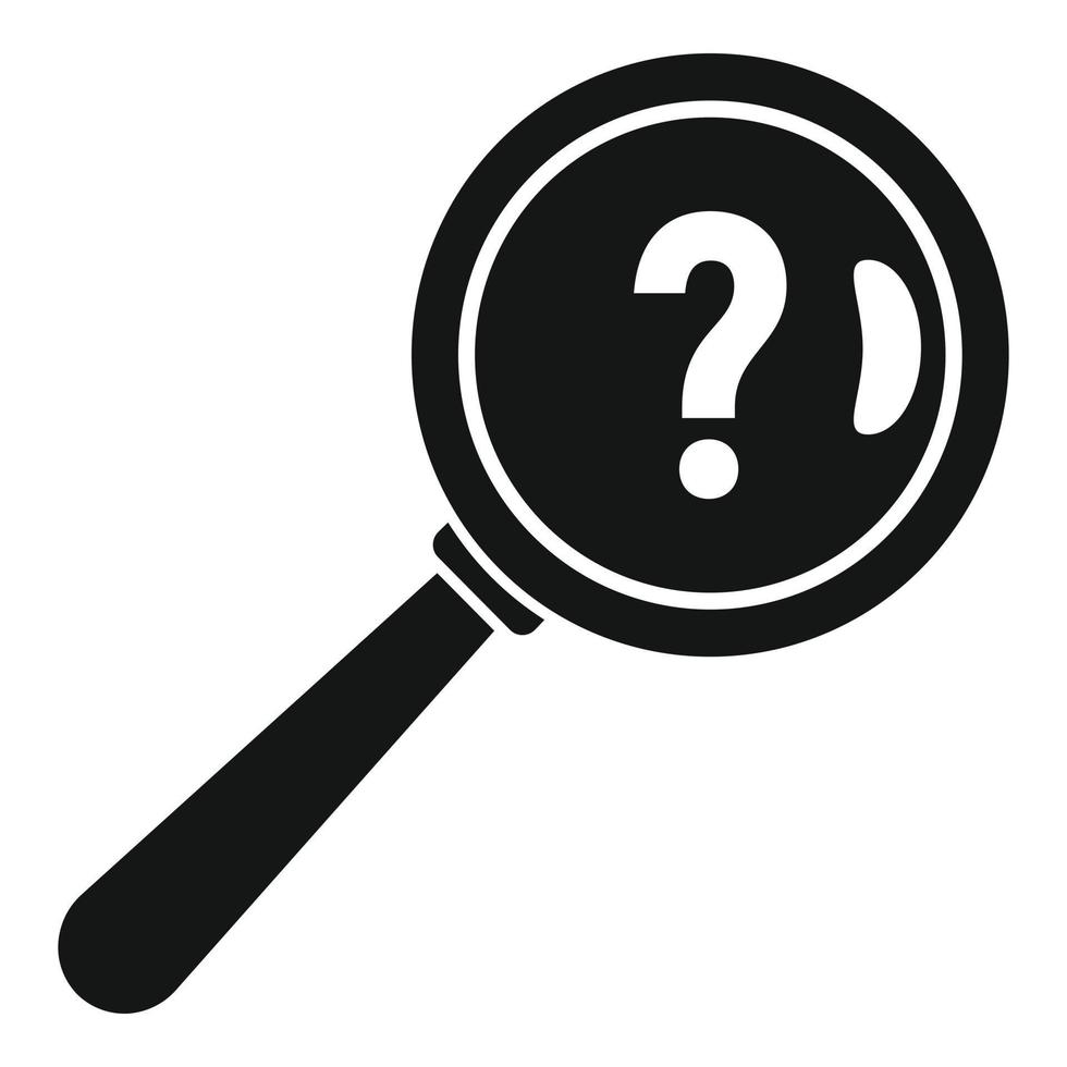 Request magnifier question icon, simple style vector