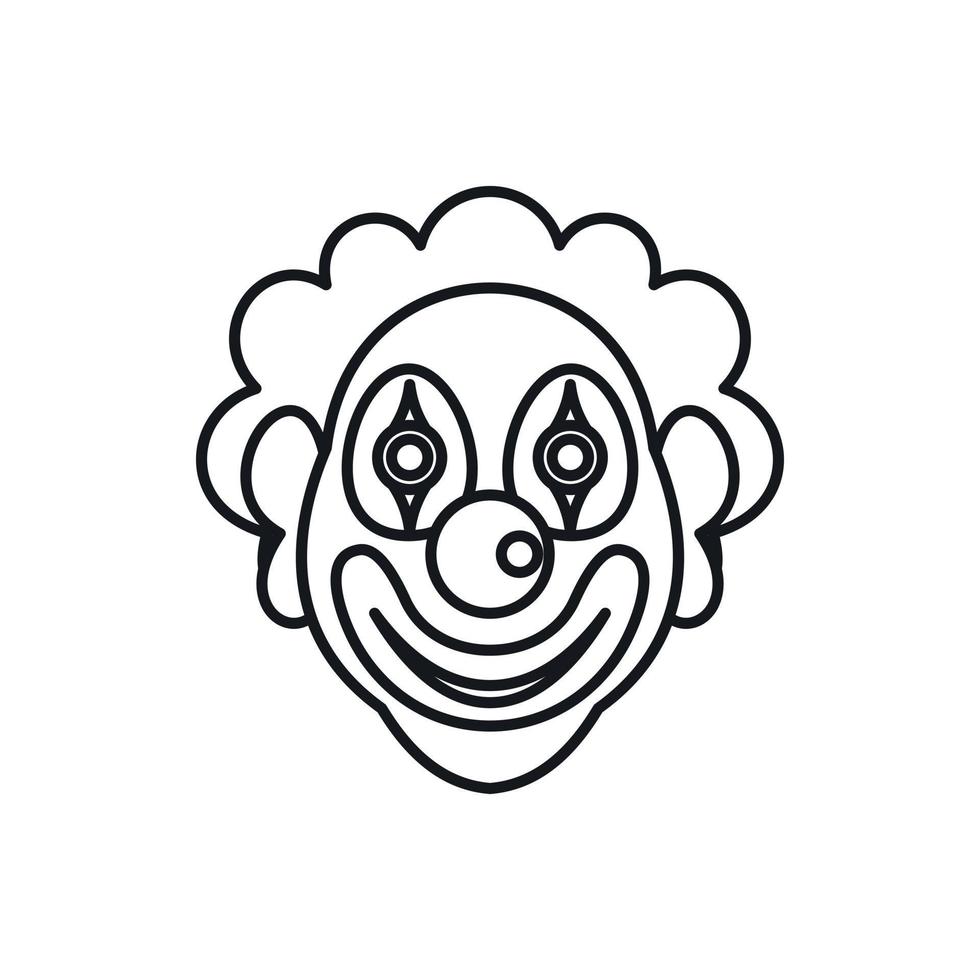 Clown icon in outline style vector