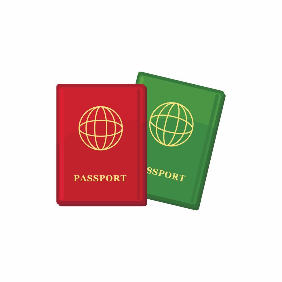 Passport icon, cartoon style vector