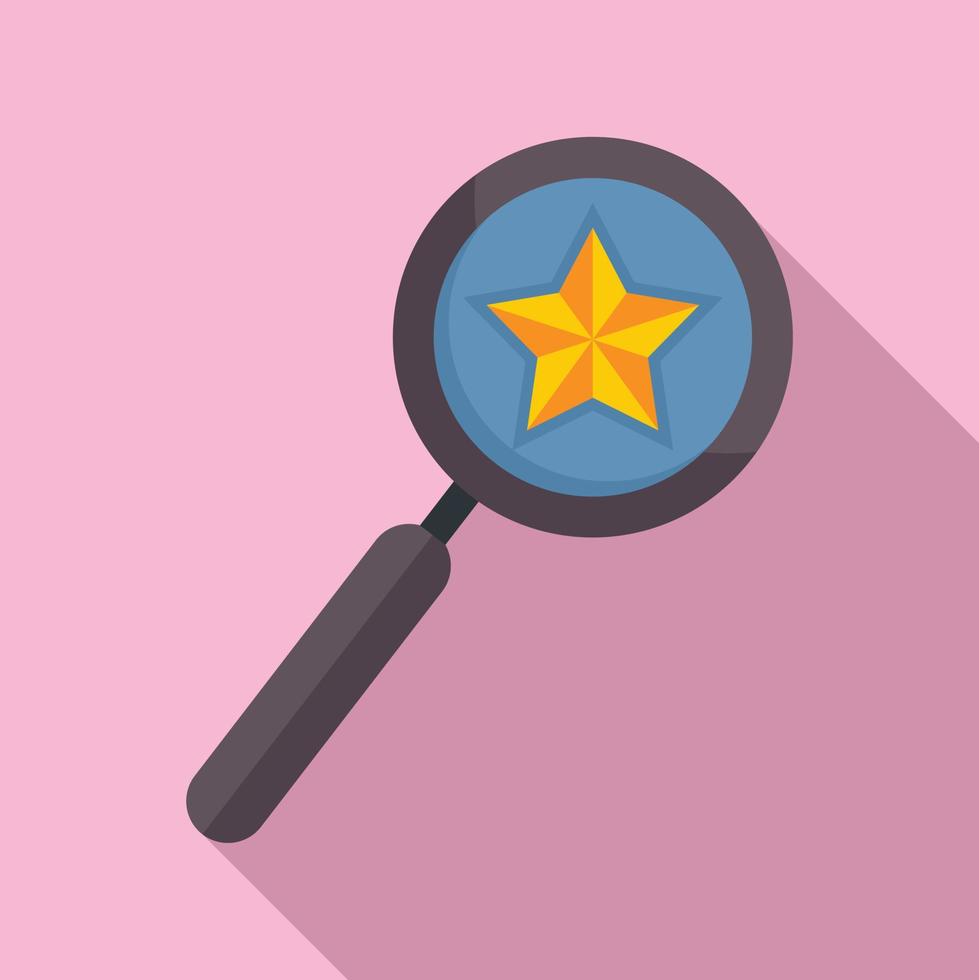 Product manager magnifier icon, flat style vector