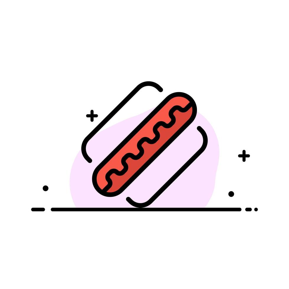 america american hotdog estados negocio línea plana lleno icono vector banner plantilla