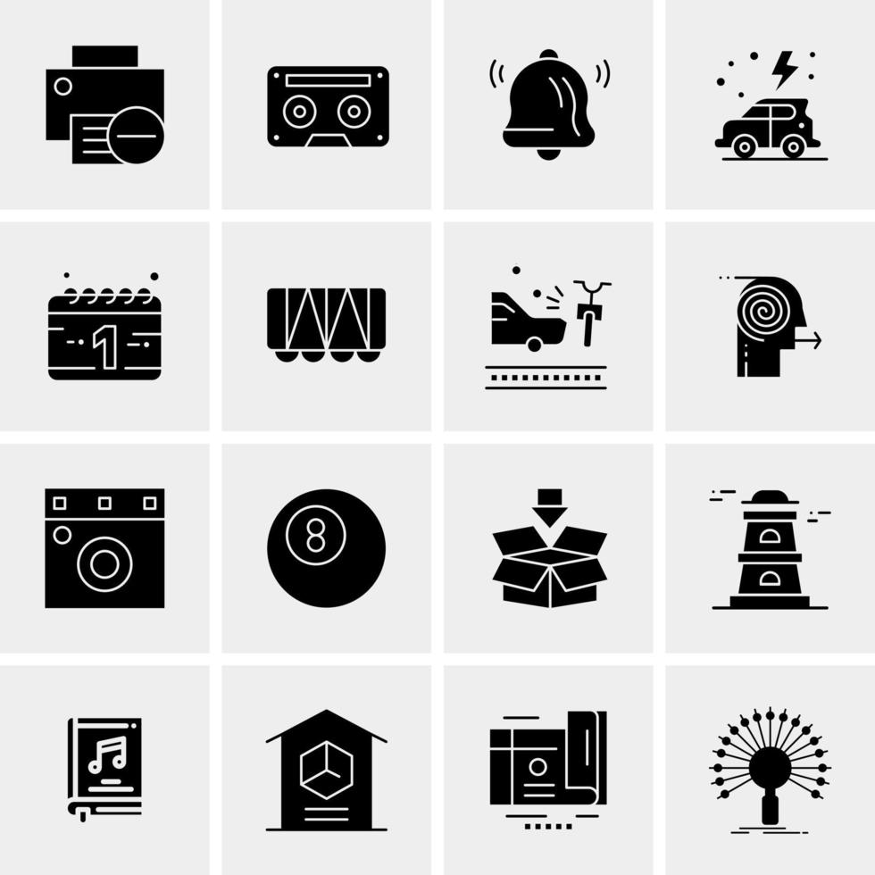 16 iconos de negocios universales vector ilustración de icono creativo para usar en proyectos relacionados con la web y dispositivos móviles