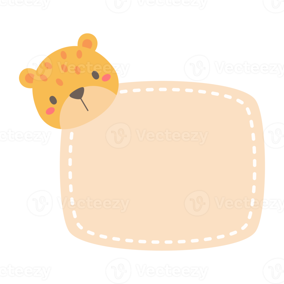 cute wild animal cartoon text frame for decorating schedule notebook png