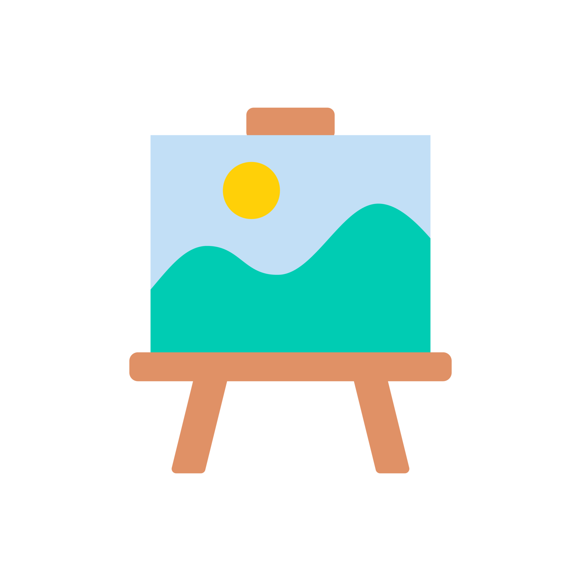 A set of brush heads and paint buckets for creating art from the artist