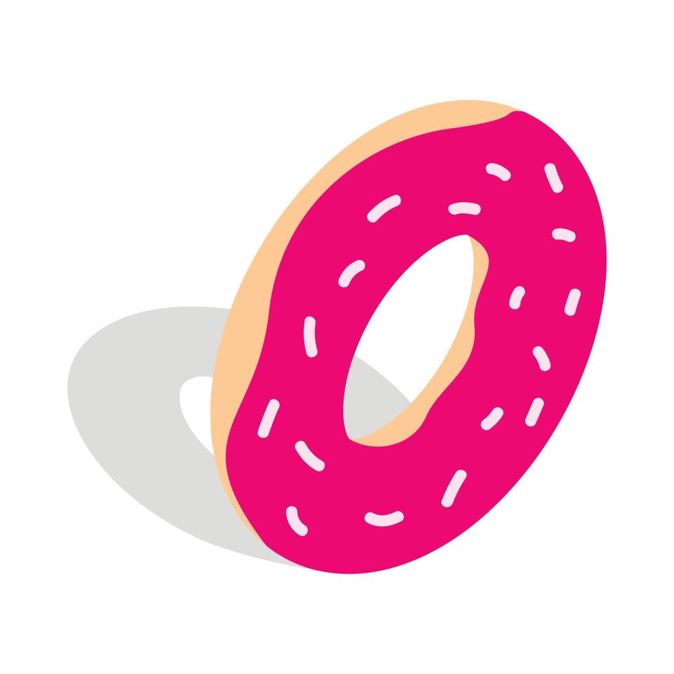 icono de donut, estilo 3d isométrico vector