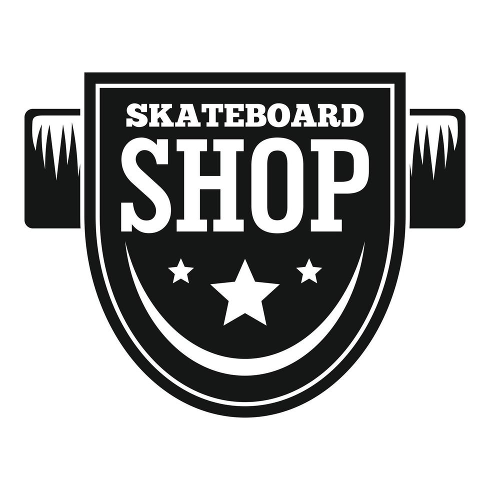 Skateboard shop logo, simple style vector