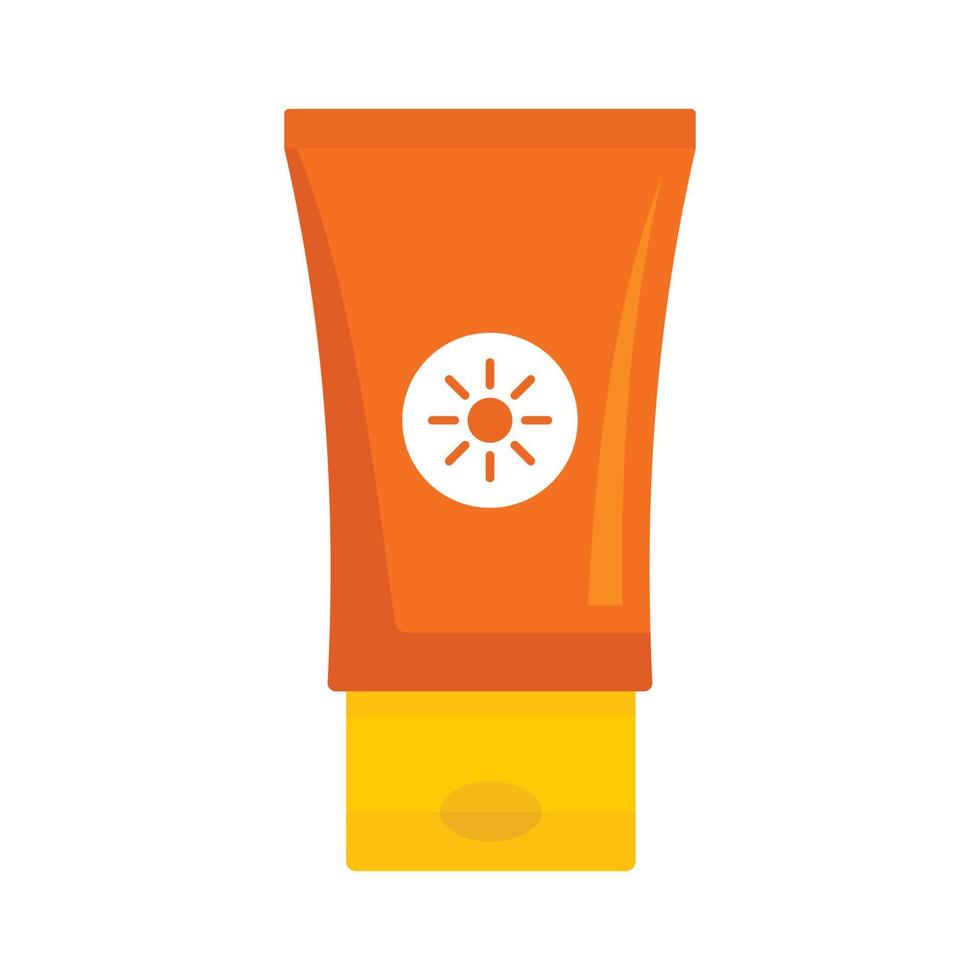 Sunscreen tube icon, flat style vector