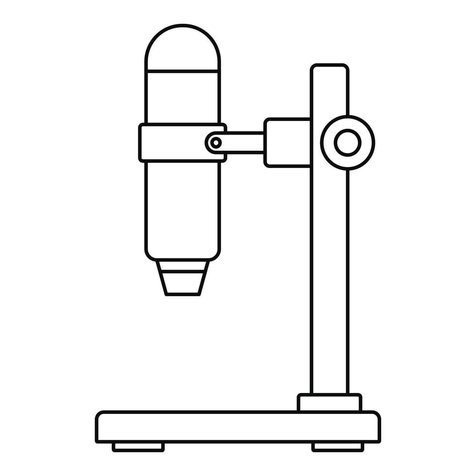 icono de microscopio de hospital, estilo de contorno vector