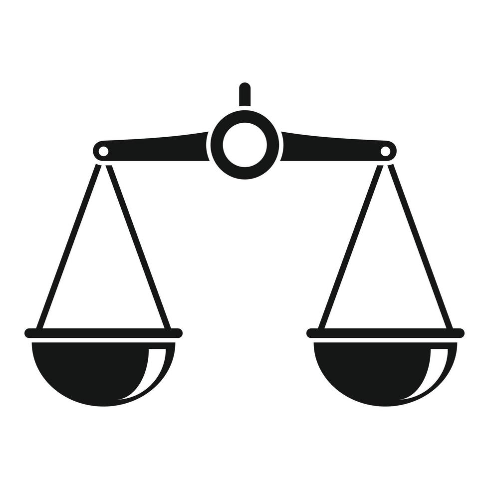 Judge balance icon, simple style vector