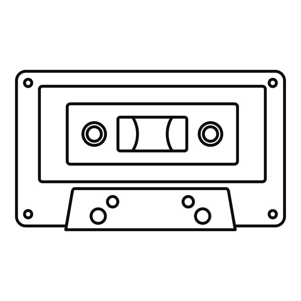 Music casette icon, outline style vector