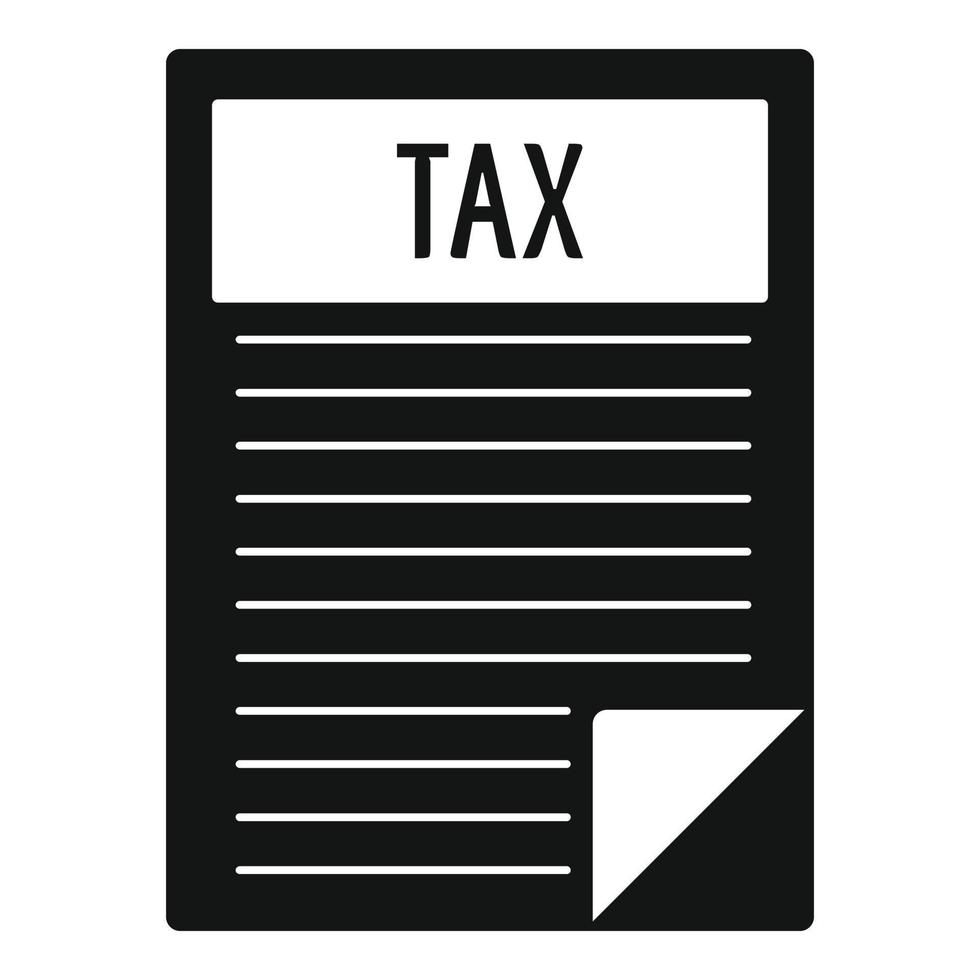 icono de hoja de impuestos, estilo simple vector