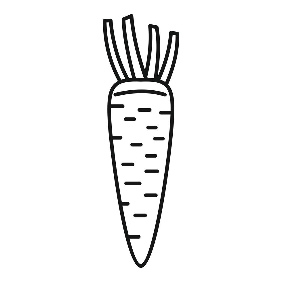 icono de zanahoria vitamínica, estilo de contorno vector