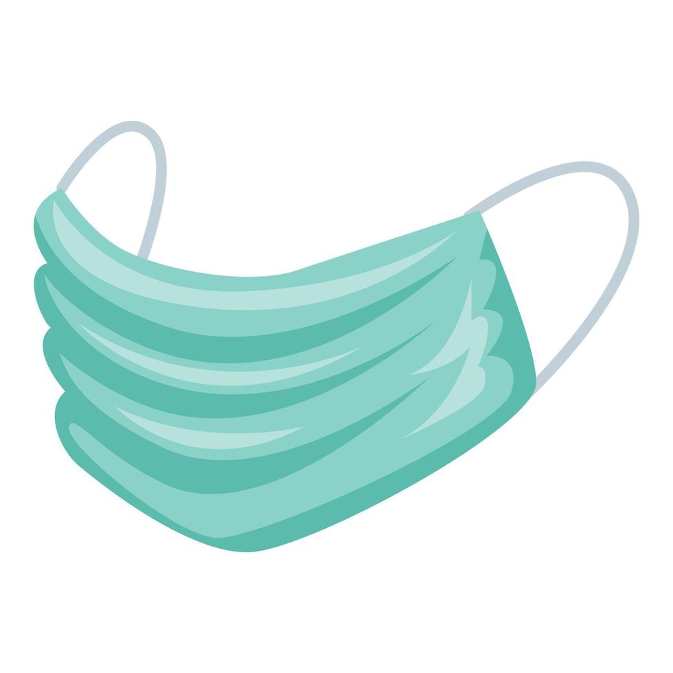 Medical mask icon, cartoon style vector