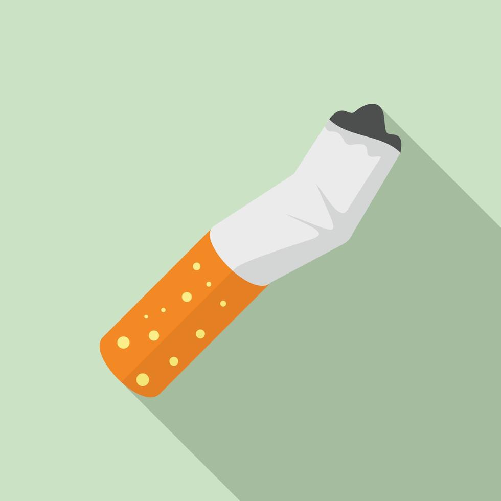 Burned cigarette icon, flat style vector