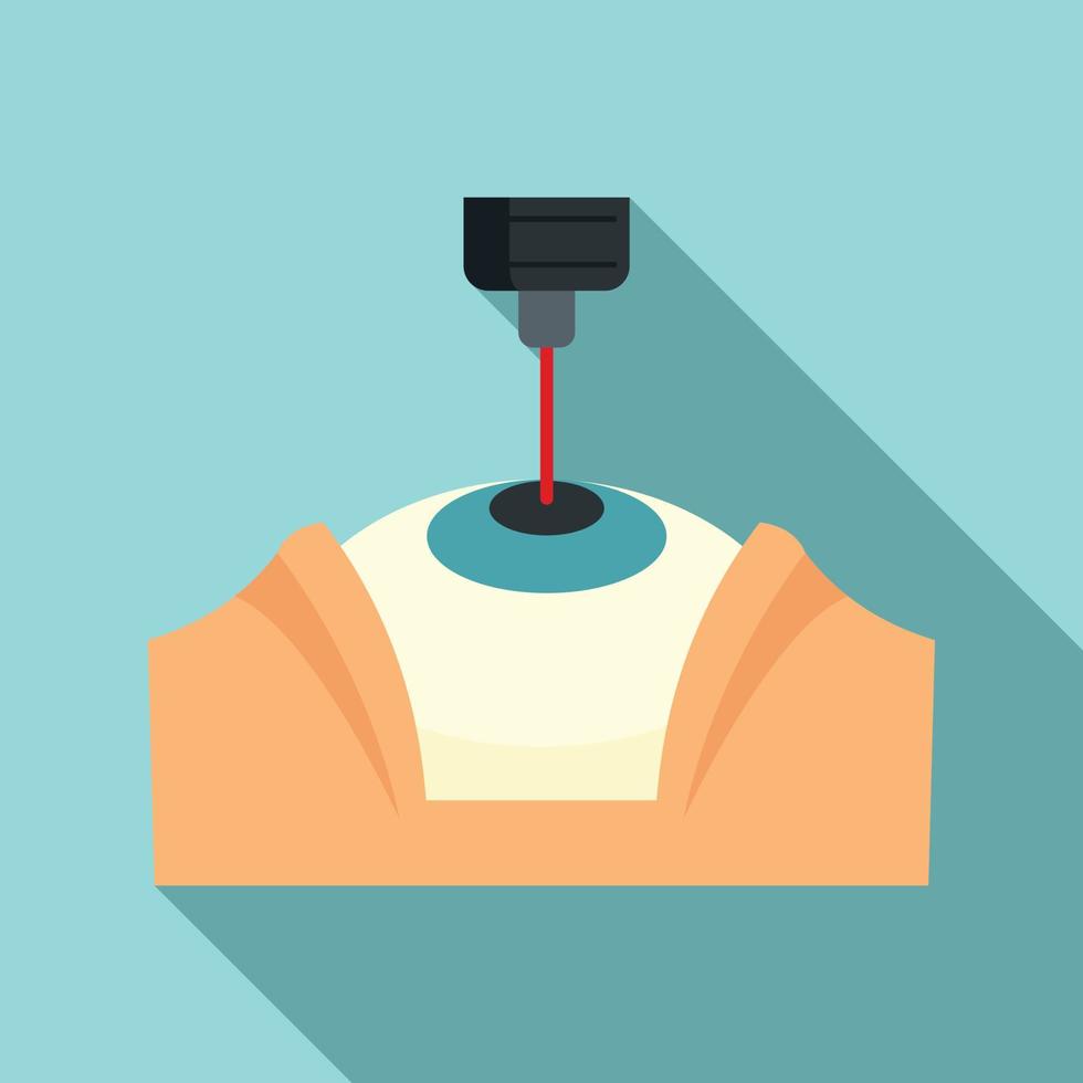 Laser eye examination icon, flat style vector