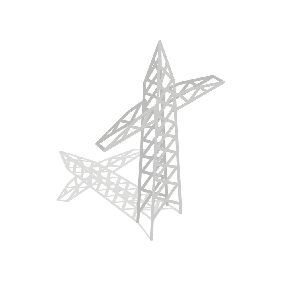 Power transmission tower icon, isometric 3d style vector