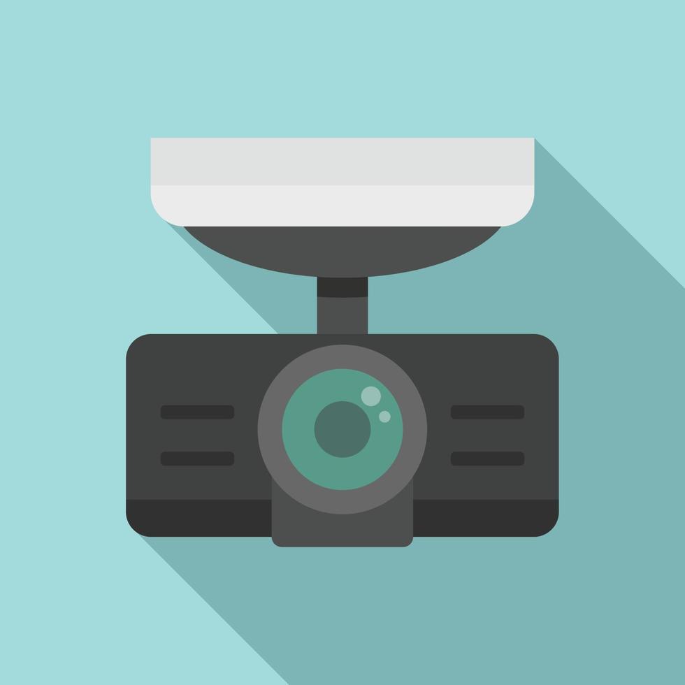Dash cam recorder icon, flat style vector