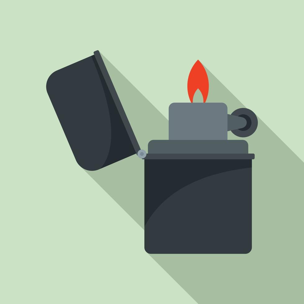 Cigarette lighter icon, flat style vector